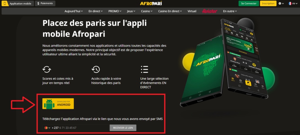 Téléchargement : Application mobile du bookmaker